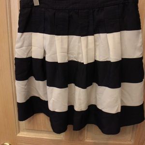 J Crew Navy and white stripped skirt
